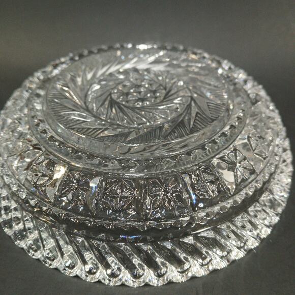 2 Vintage Fostoria Virgina Clear 5.5" Candy Bowls or Jewelry Dishes *Crack* - Picture 4 of 15